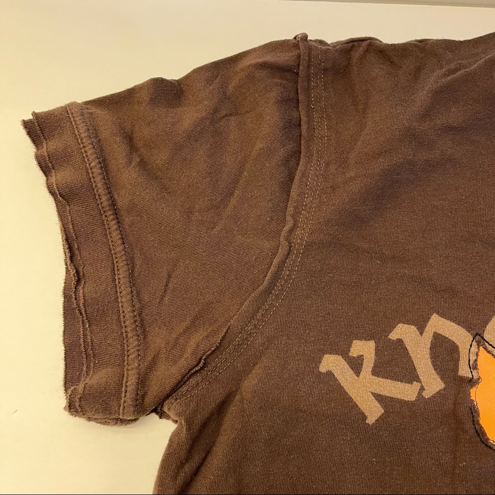 Guess Mens Brown Orange Short Sleeve Eagle Bird Distressed T-shirt Size L - Picture 10 of 11